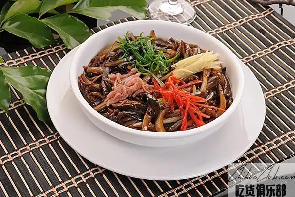 mashed shredded eel