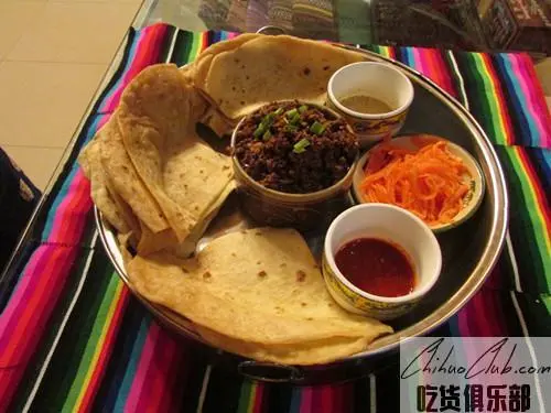 spicy pork pancakes with pineapple sauce